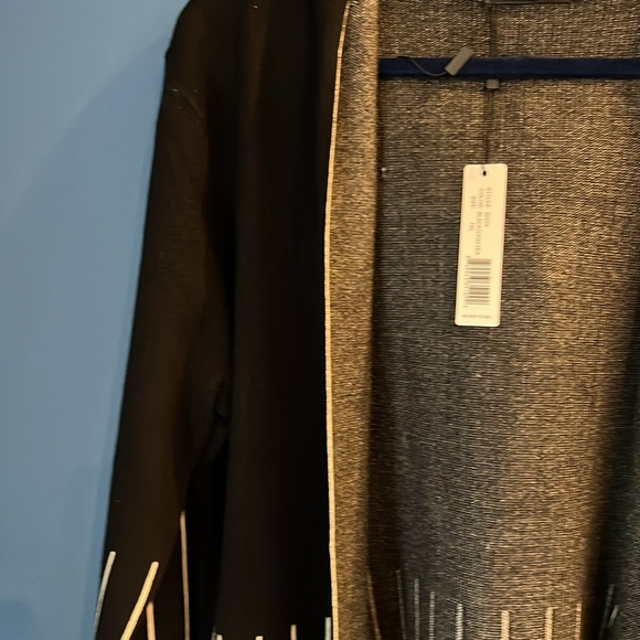 Women’s Romimona Black and White Hooded Cardigan Sweater Jacket NWT 1 XL - Picture 14 of 16